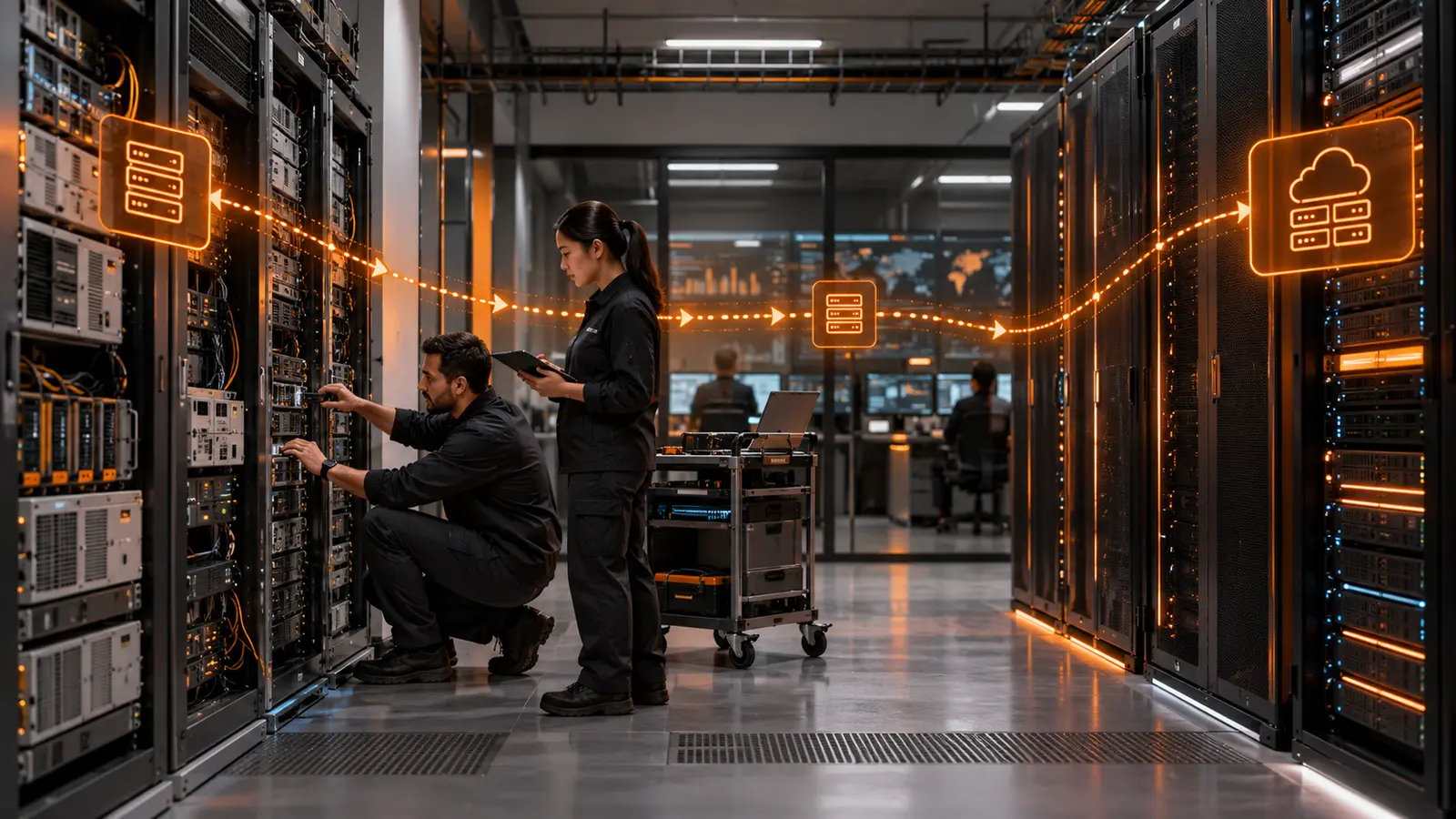 Infrastrukturni inženjeri izvode faznu modernizaciju servera u aktivnom data centru